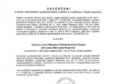 Osvědčení o vzdělání